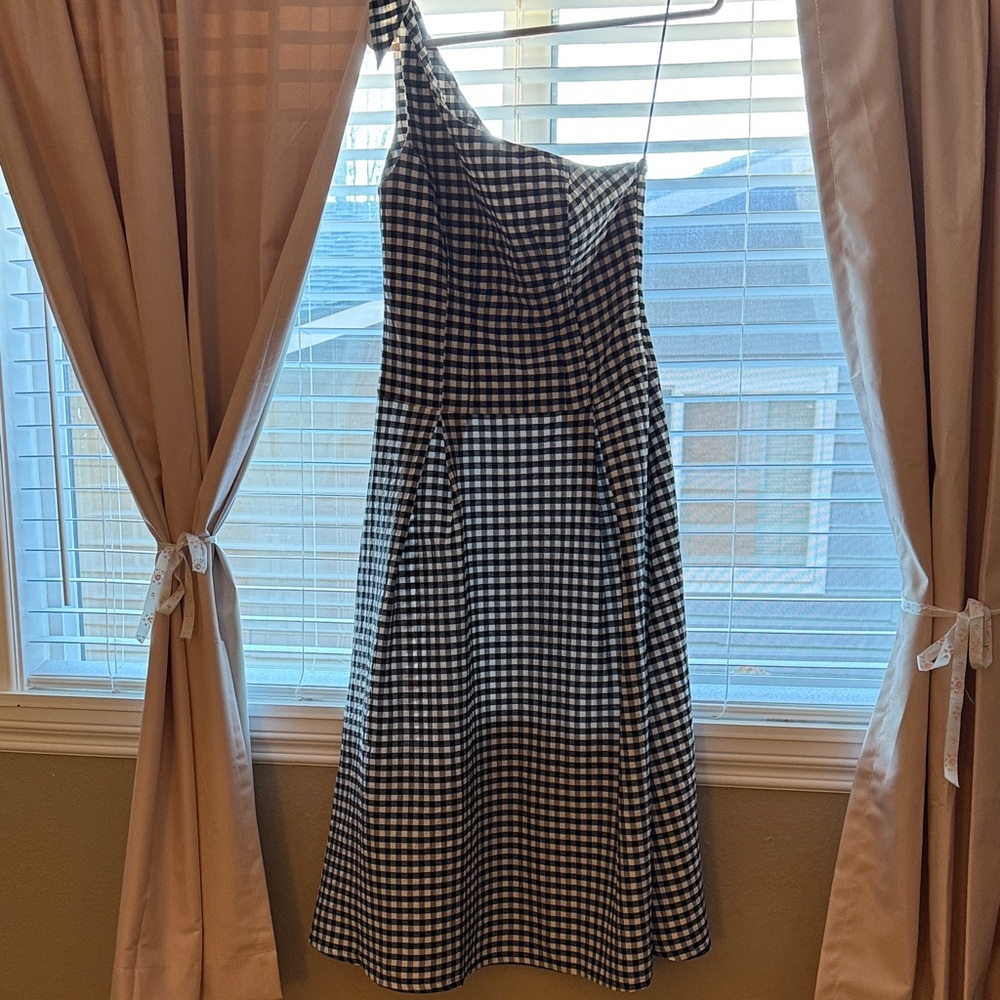 Anthropologie Black and White One-Shoulder Dress